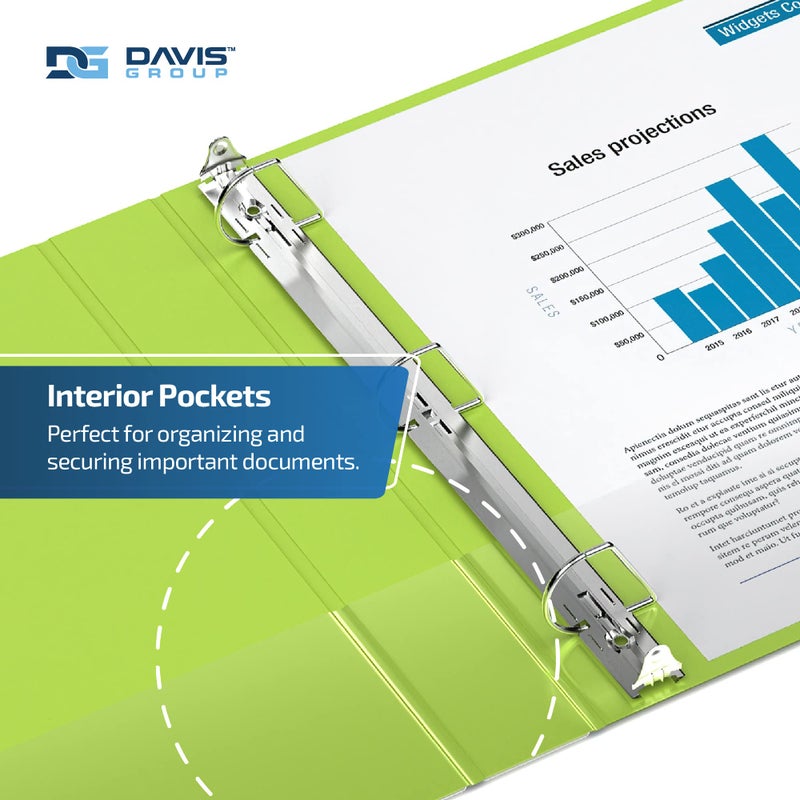 Davis Group Premium Economy 6-Pack 3-Ring Binders for School or Office, D-Ring Binders, 1.5 Inch, Lime Green - Image 5
